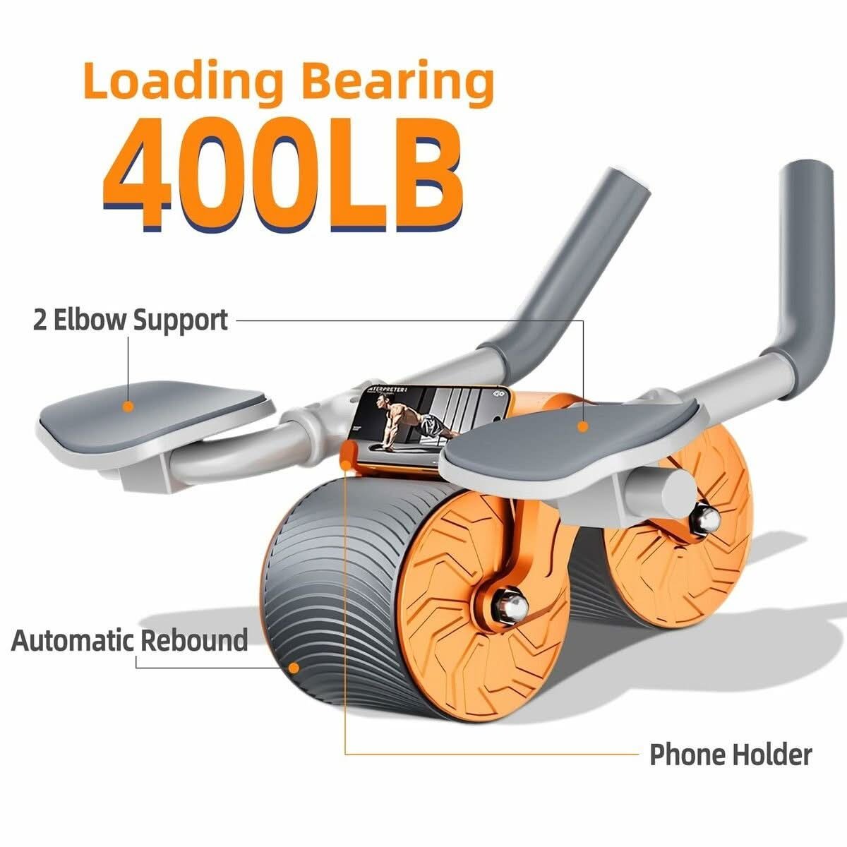 Automatic Rebound Ab Wheel with Elbow Support