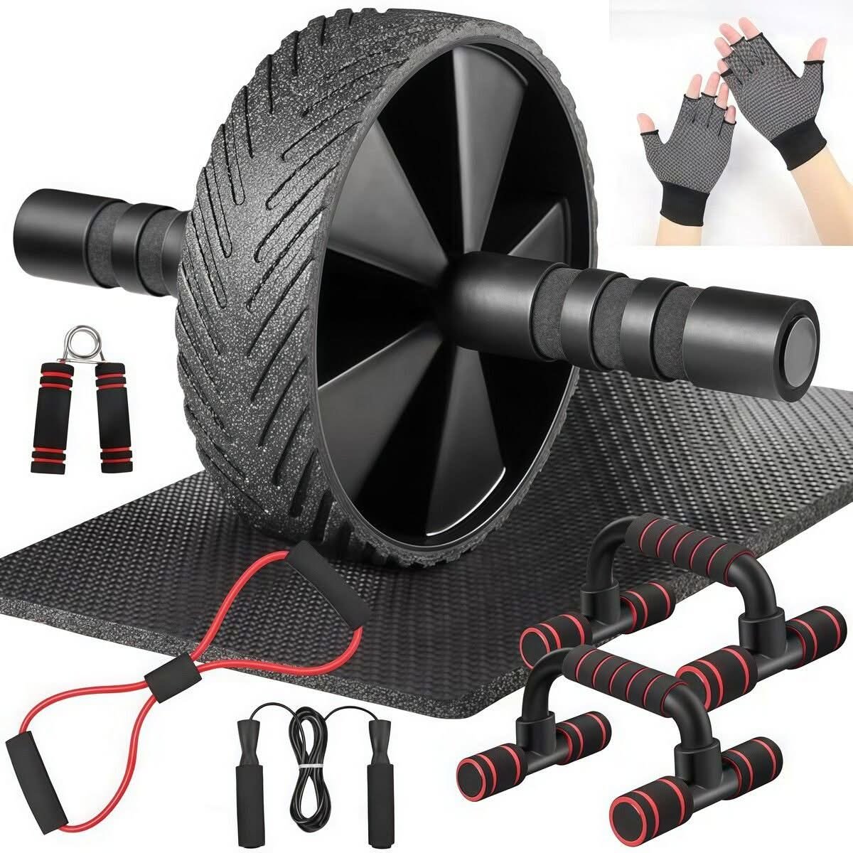 9-Piece Ab Roller Wheel Set