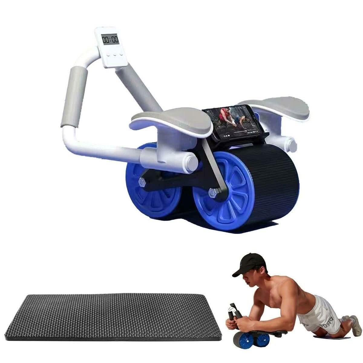 Automatic Rebound Ab Roller with Timer and Phone Holder