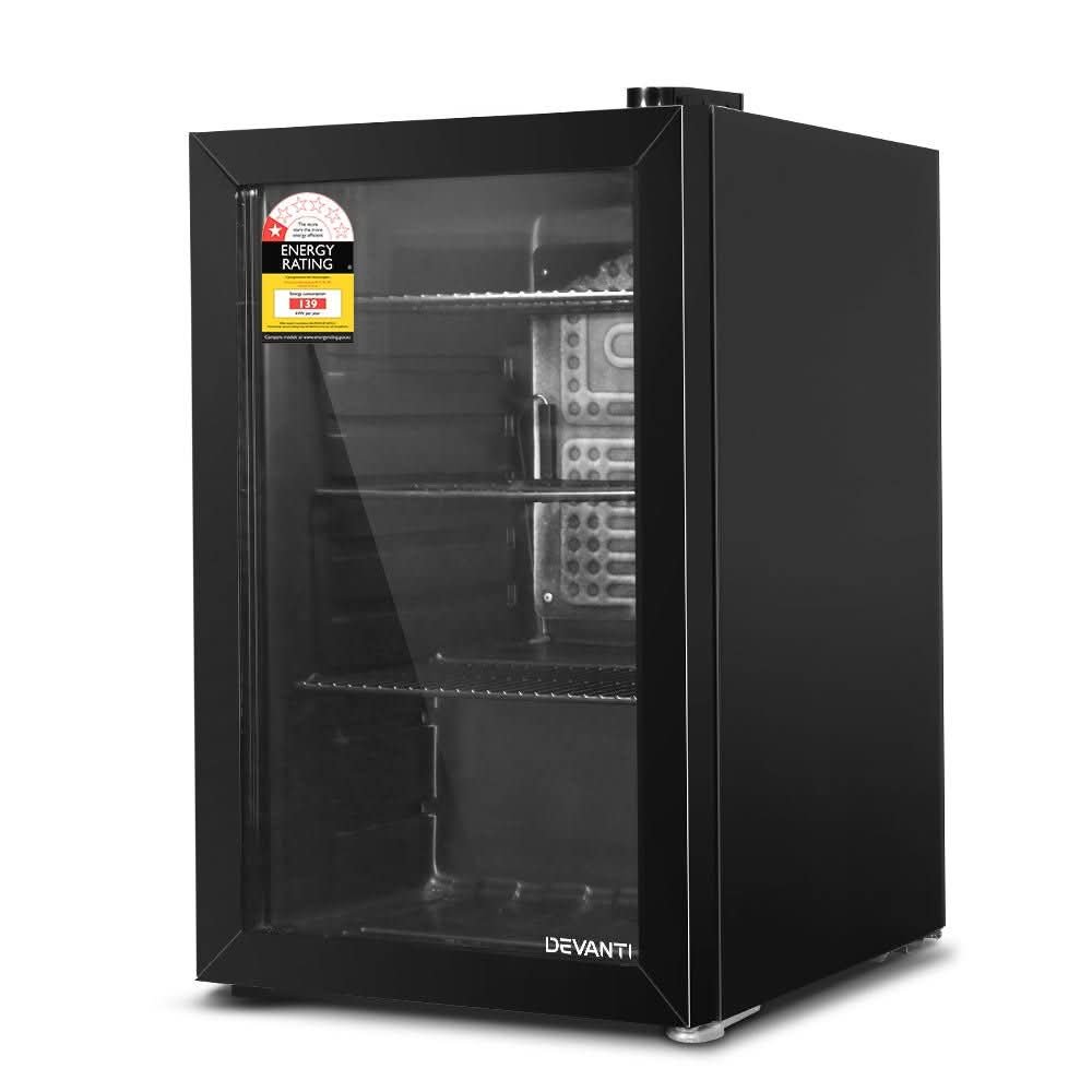 70L glass door bar fridge with LED light