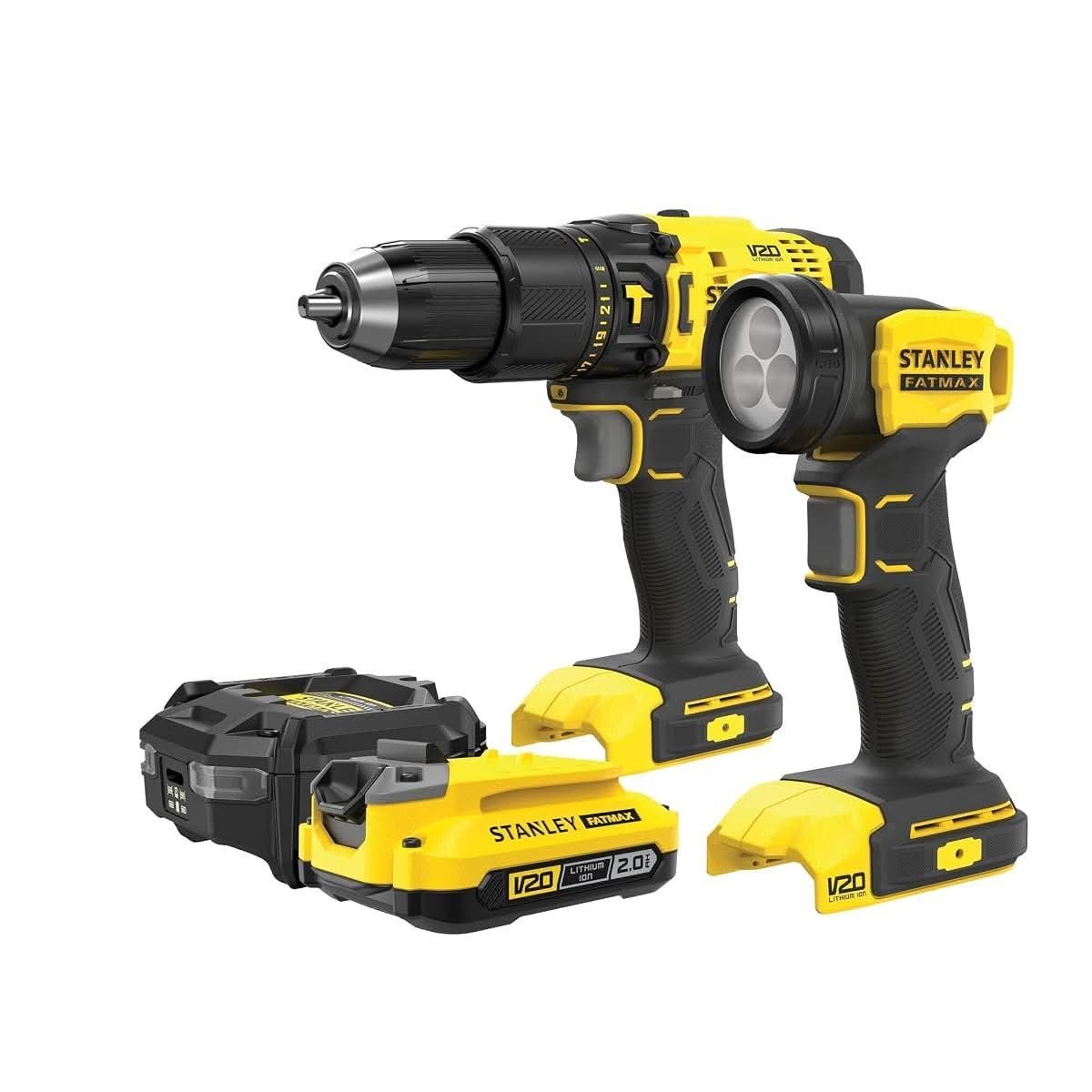 Stanley FATMAX V20 18V Cordless Drill and Flashlight Combo Kit