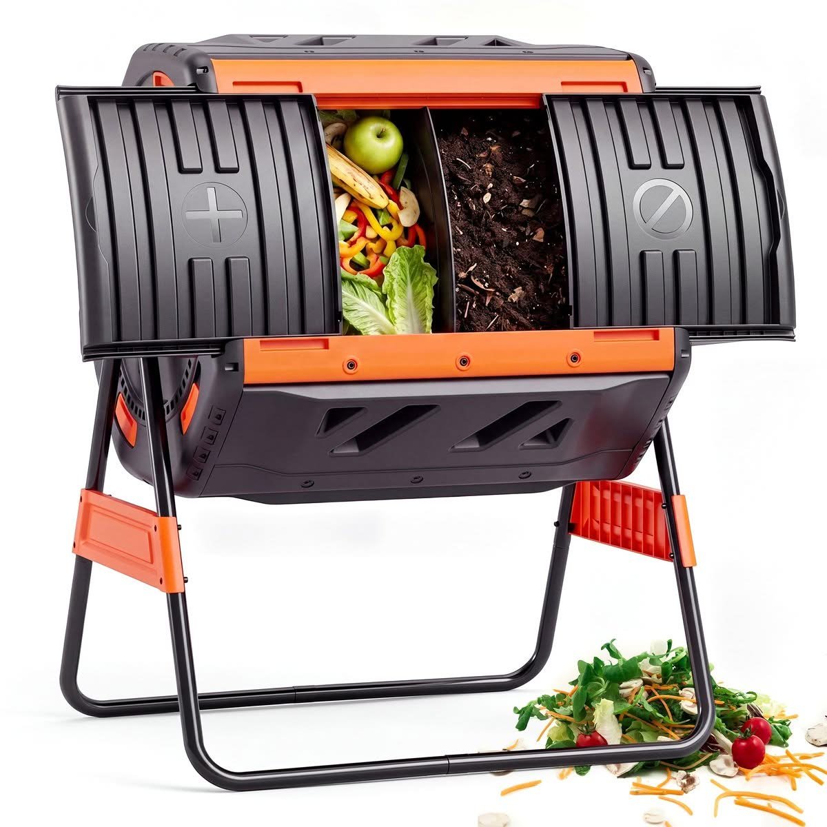 Heavy-Duty Dual-Chamber Compost Tumbler 200L
