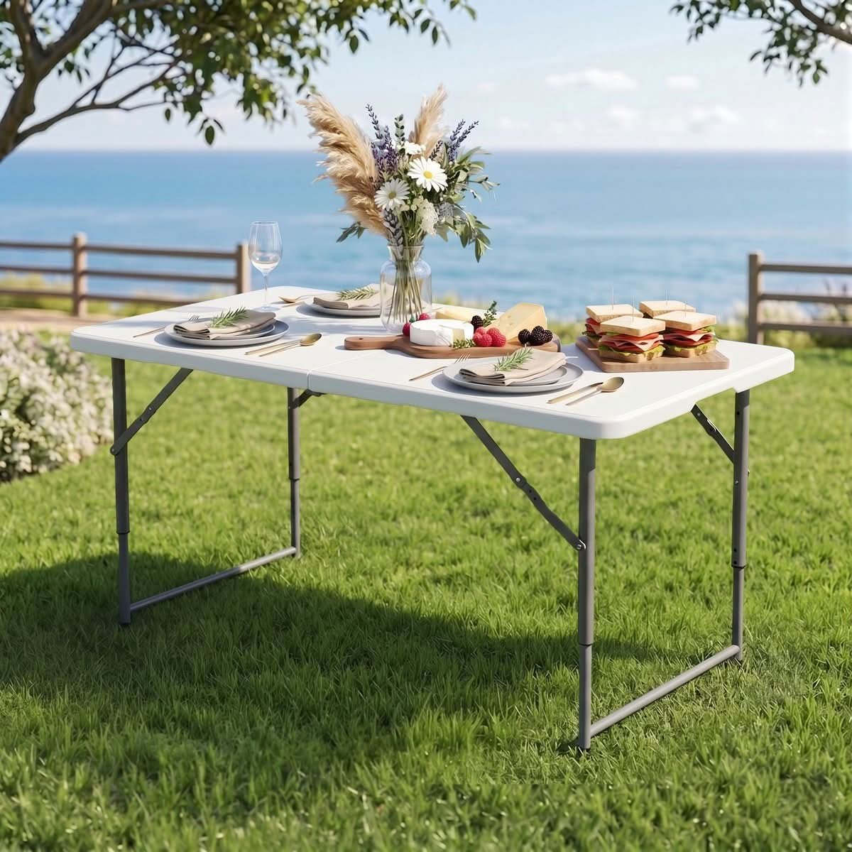 Gardeon 123cm Fold-in-Half Table