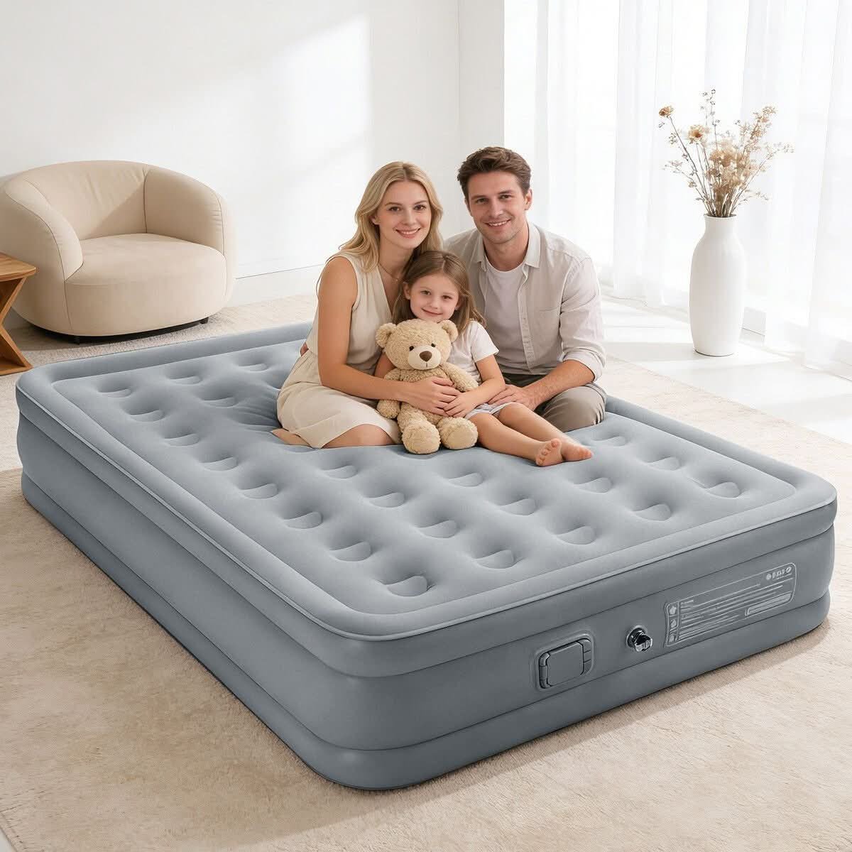 Raised Queen Airbed with Built-In Pump