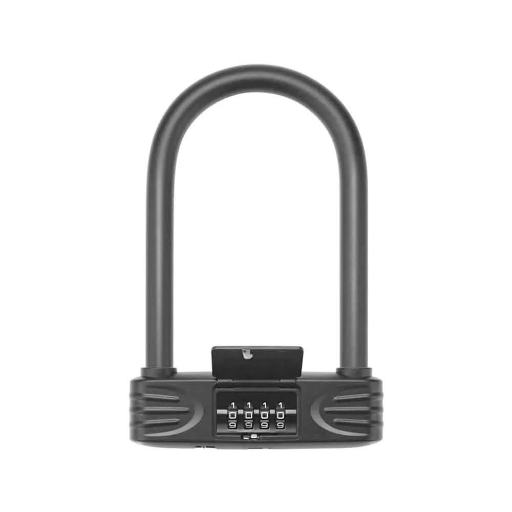 Heavy duty combination bike U-lock with keyless shackle