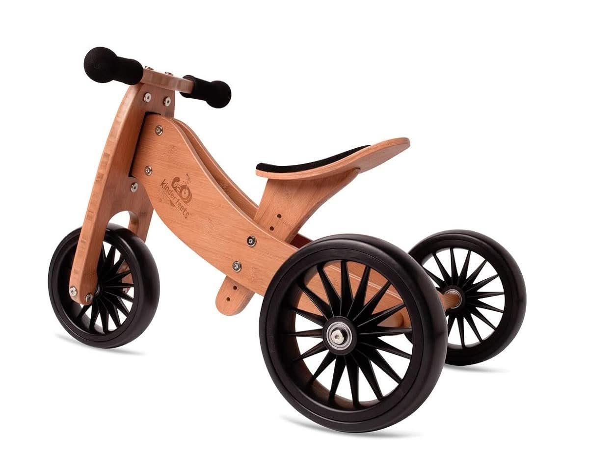 Kinderfeets Tiny Tot Plus bamboo balance bike and trike