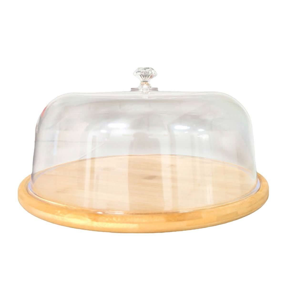 Kitchee Bamboo Cake Stand with Acrylic Dome Cover