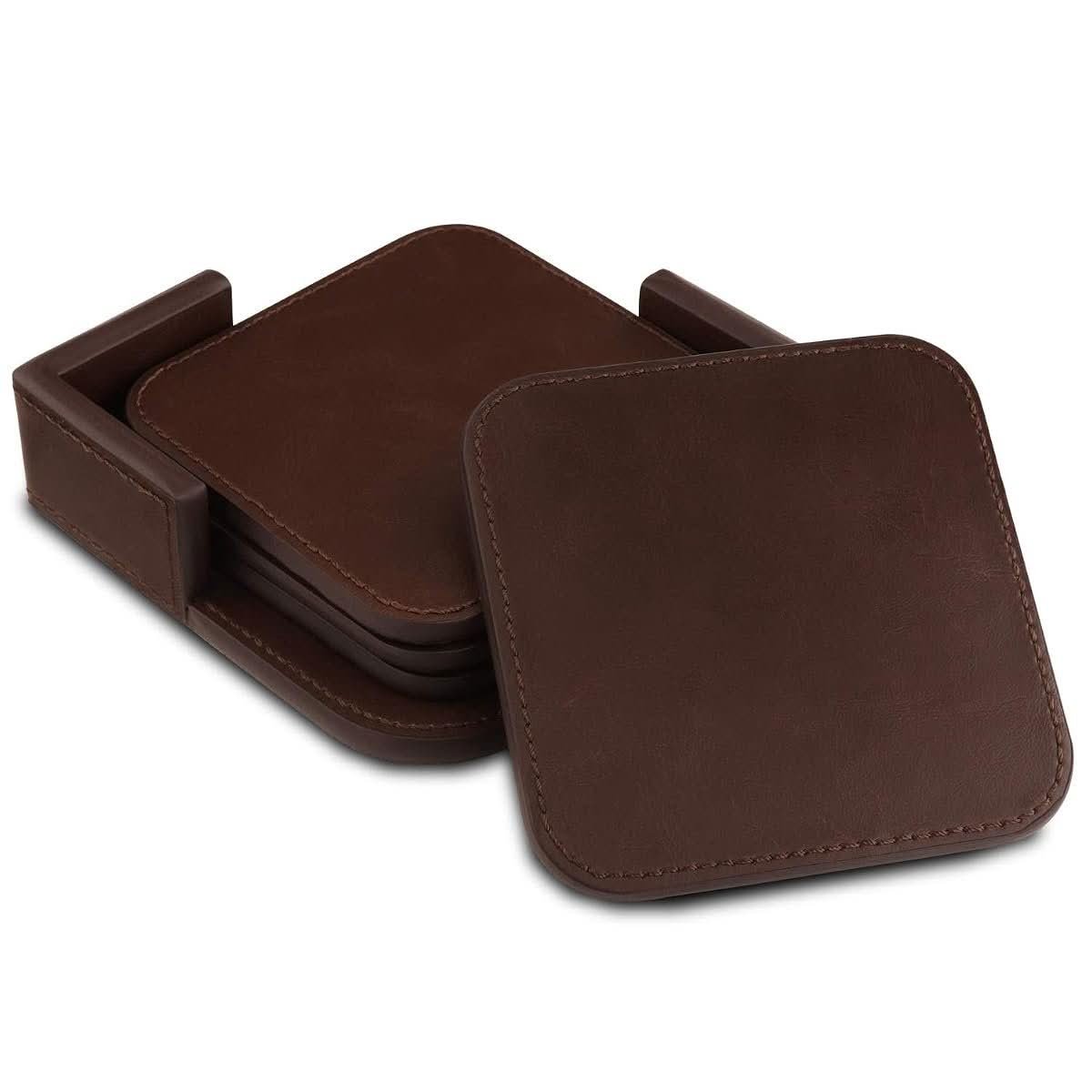 Londo leather coasters set of 4