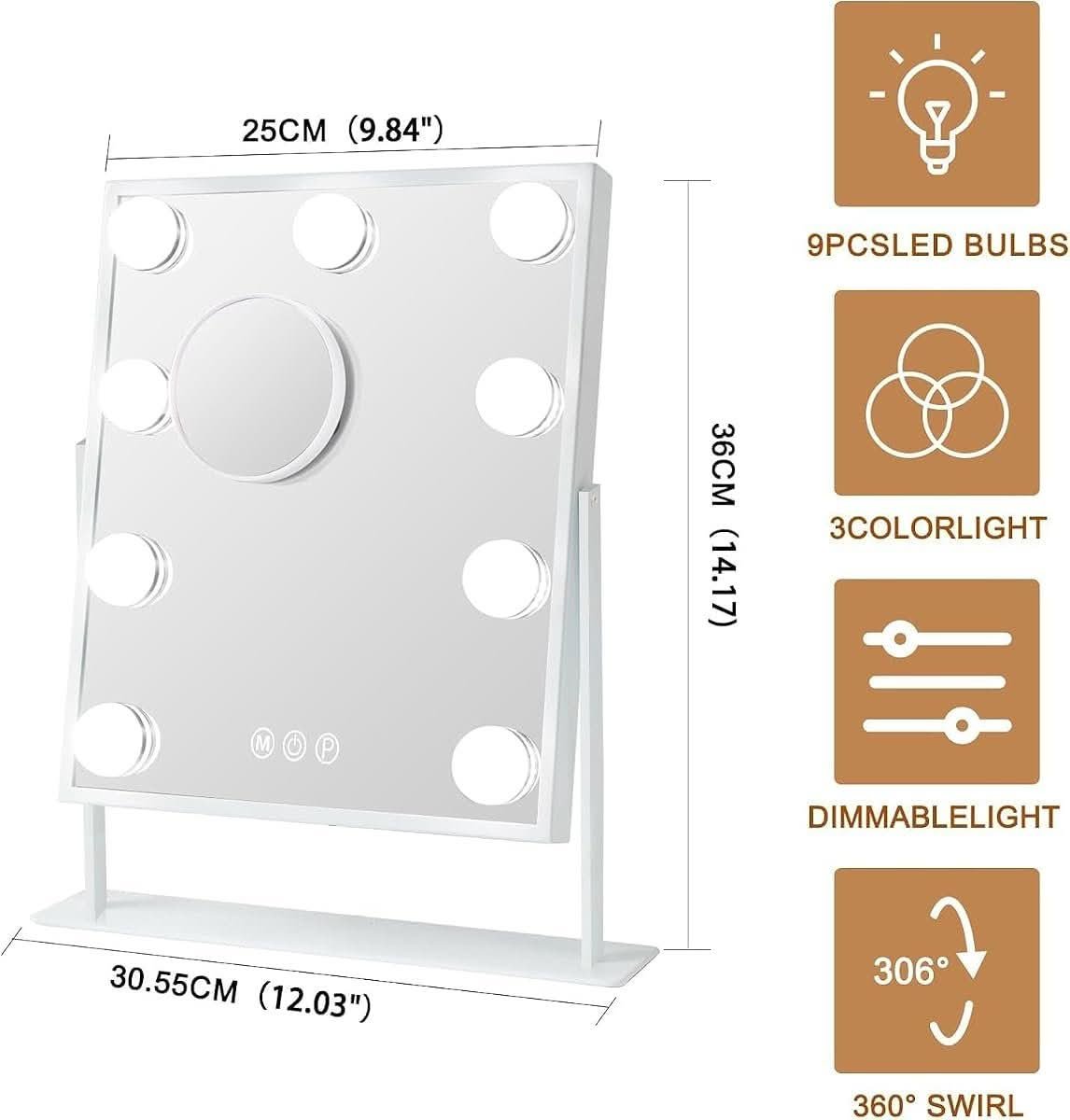 FENCHILIN 9-Bulb Hollywood Makeup Mirror