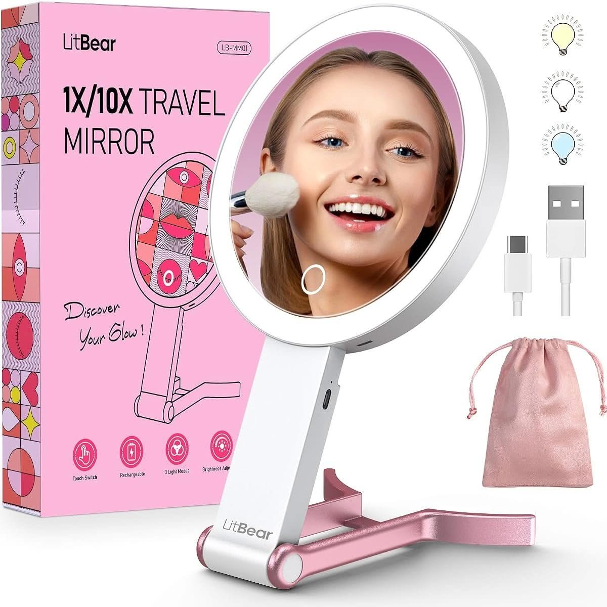 LitBear Travel Makeup Mirror
