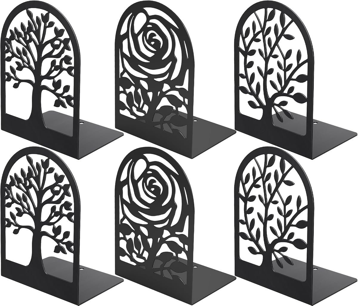 MaxGear Decorative Metal Bookends Three Pairs
