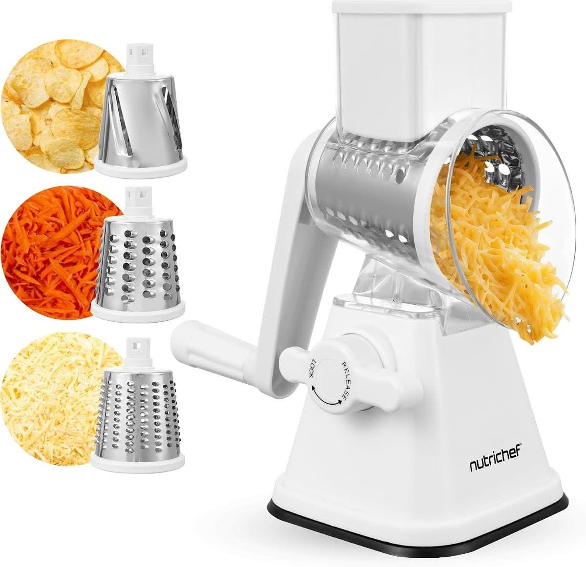 NutriChef Rotary Cheese Grater with Suction Base