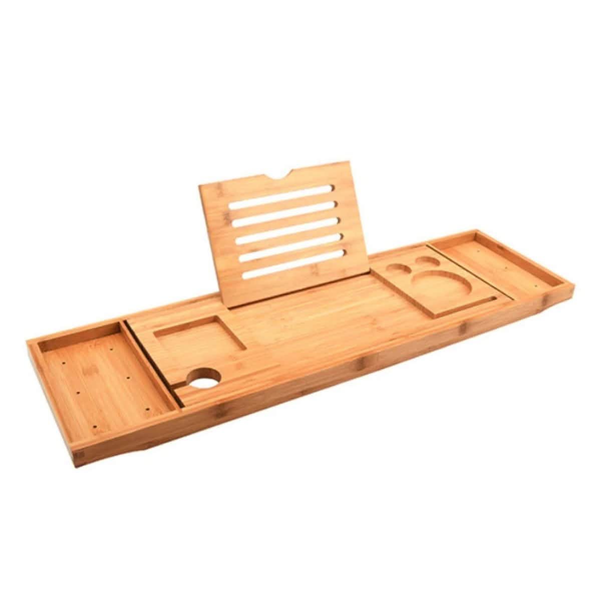 Orku bamboo bath tray caddy, adjustable
