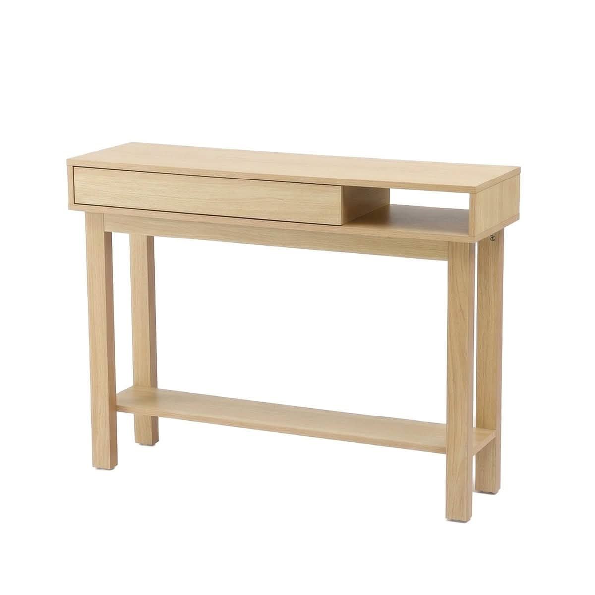 100cm Pine Console Table with Drawer and Shelf