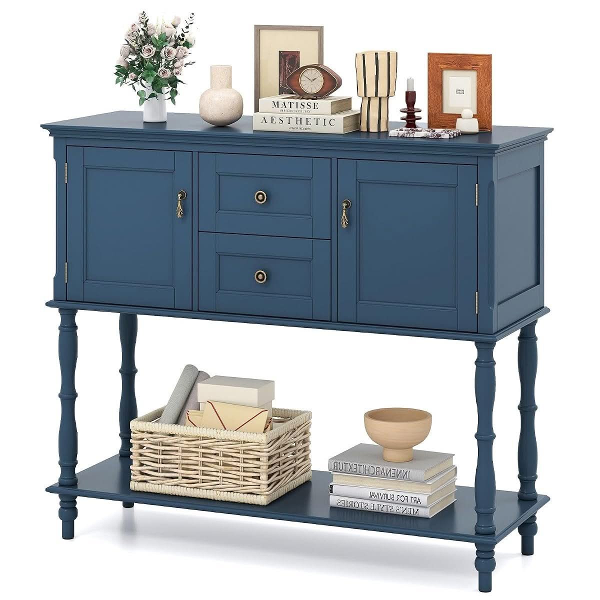 Console Table with Two Drawers and Two Cabinet Doors