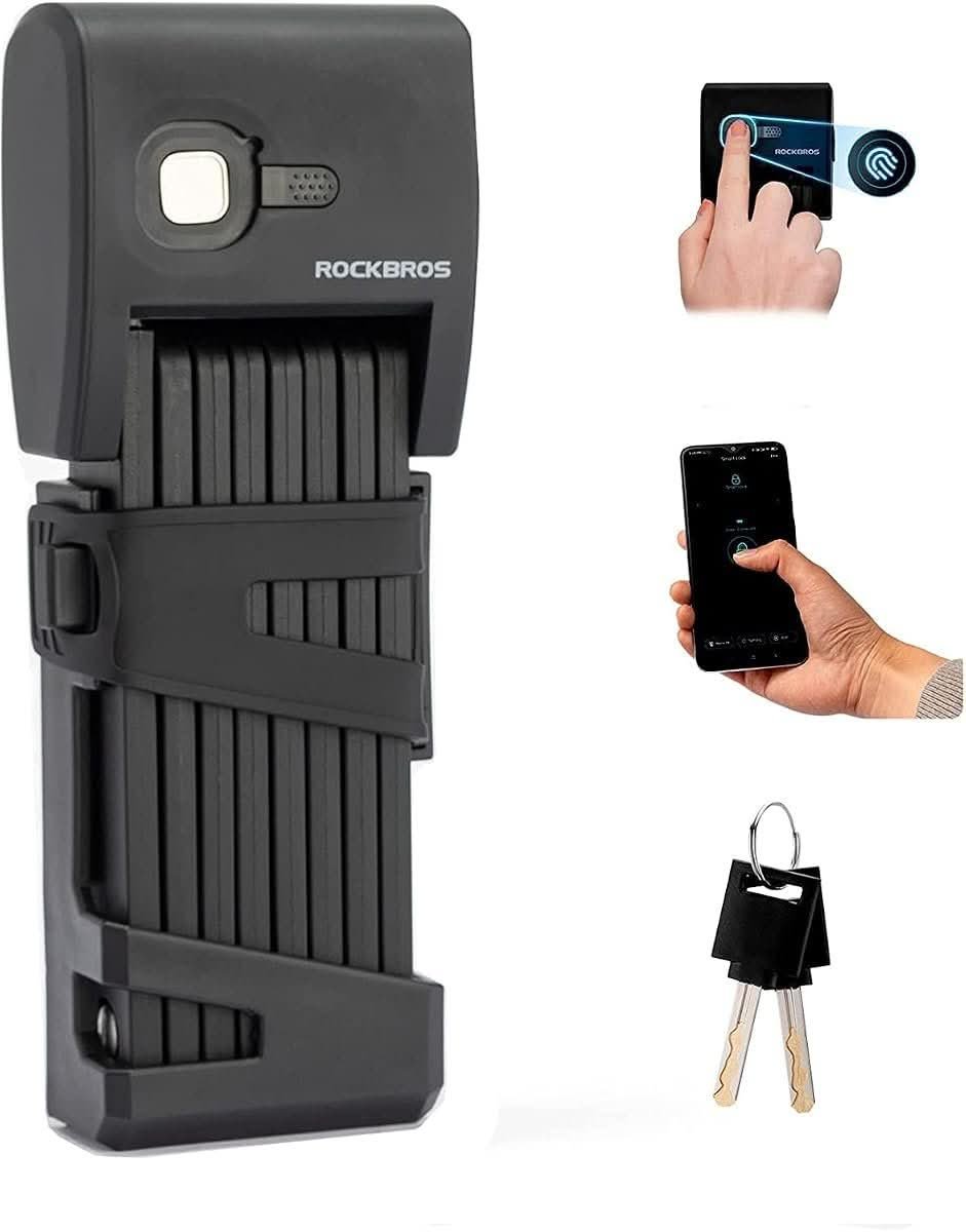 ROCKBROS smart fingerprint folding bike chain lock