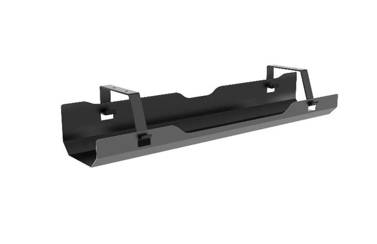 Brateck black powder-coated steel under-desk cable management tray