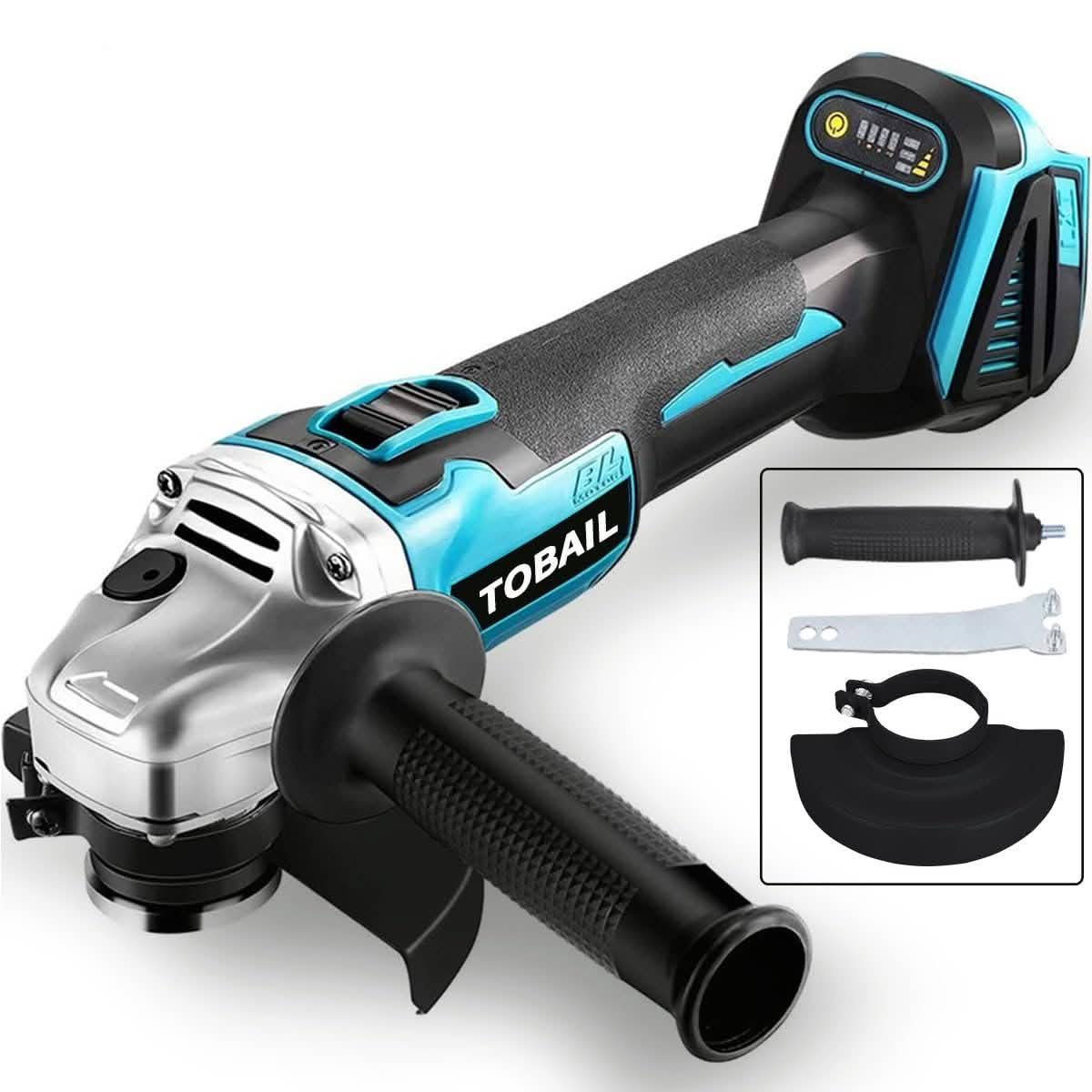 TOBAIL 18V brushless cordless angle grinder compatible with Makita batteries