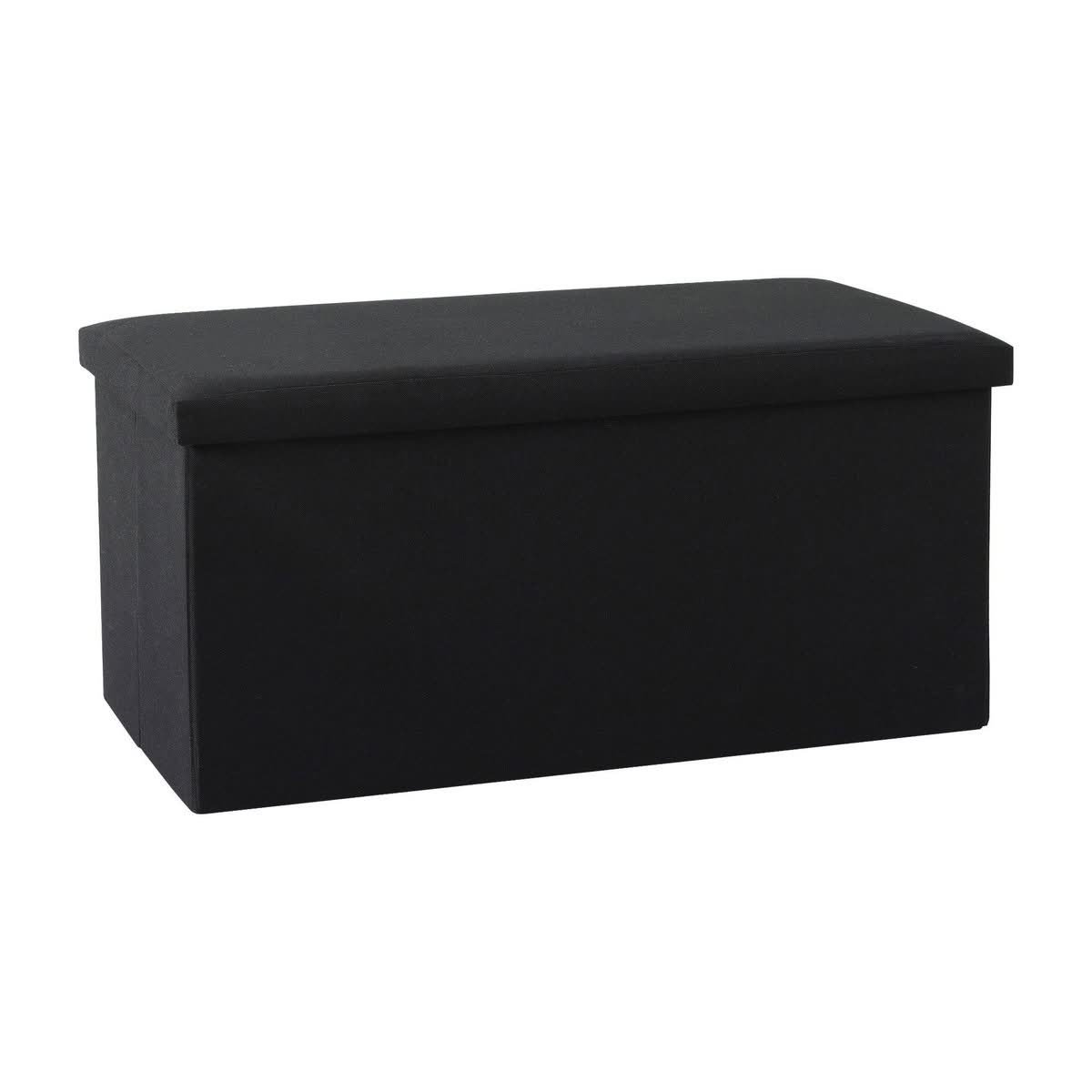 Black foldable storage ottoman bench with toy organiser for a kids room
