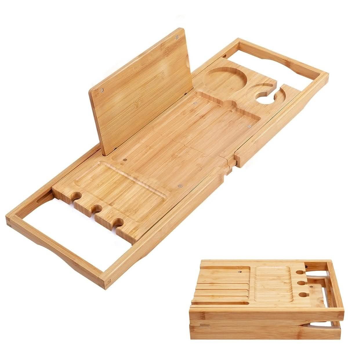 Utoplike bamboo bathtub organizer tray