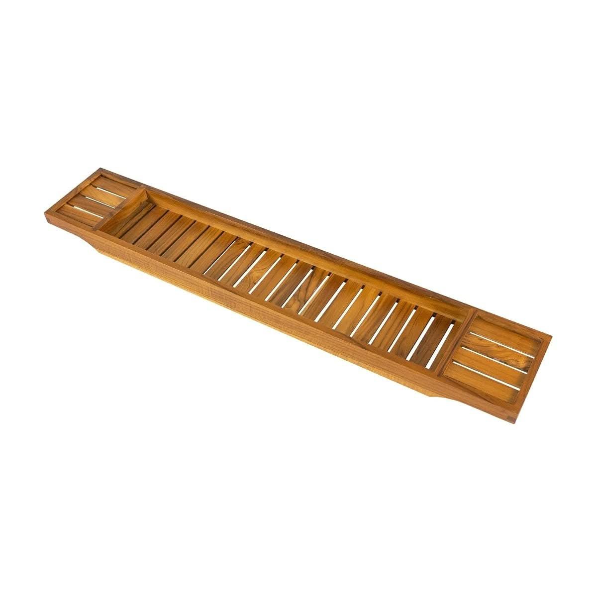 VaeFae fixed-width teak bath tray