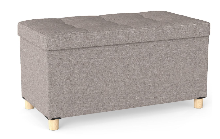 76cm Linen Storage Ottoman Bench