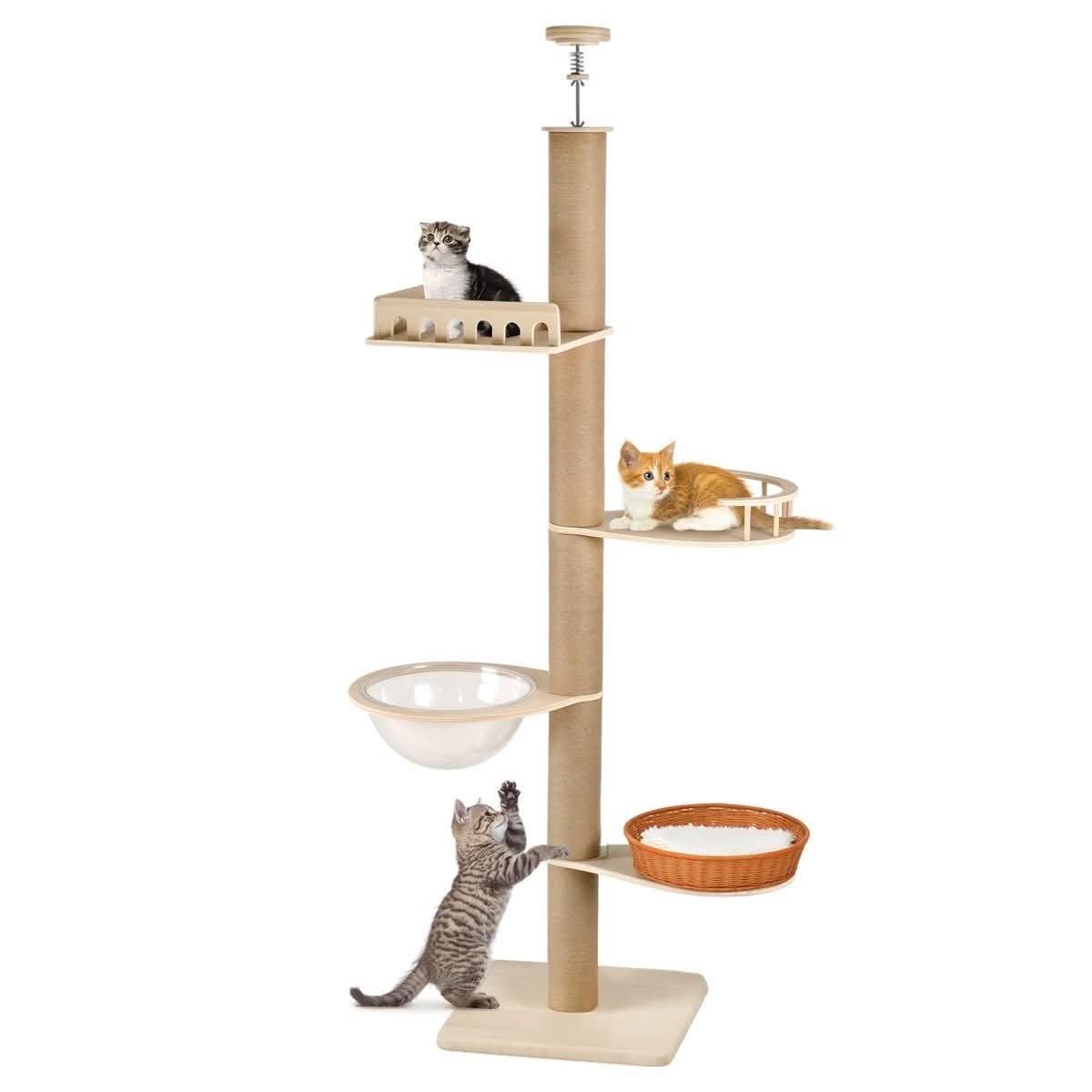 Adjustable Floor-to-Ceiling Cat Tower
