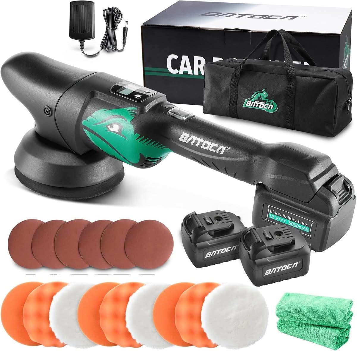 BATOCA S2 cordless car polisher with LCD speed display