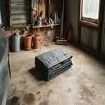 A high-quality car cover, perfect for Australia, folded neatly in a garage.