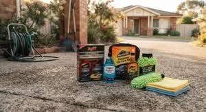 A selection of the best car wash kits available in Australia, showcased in a realistic home setting.