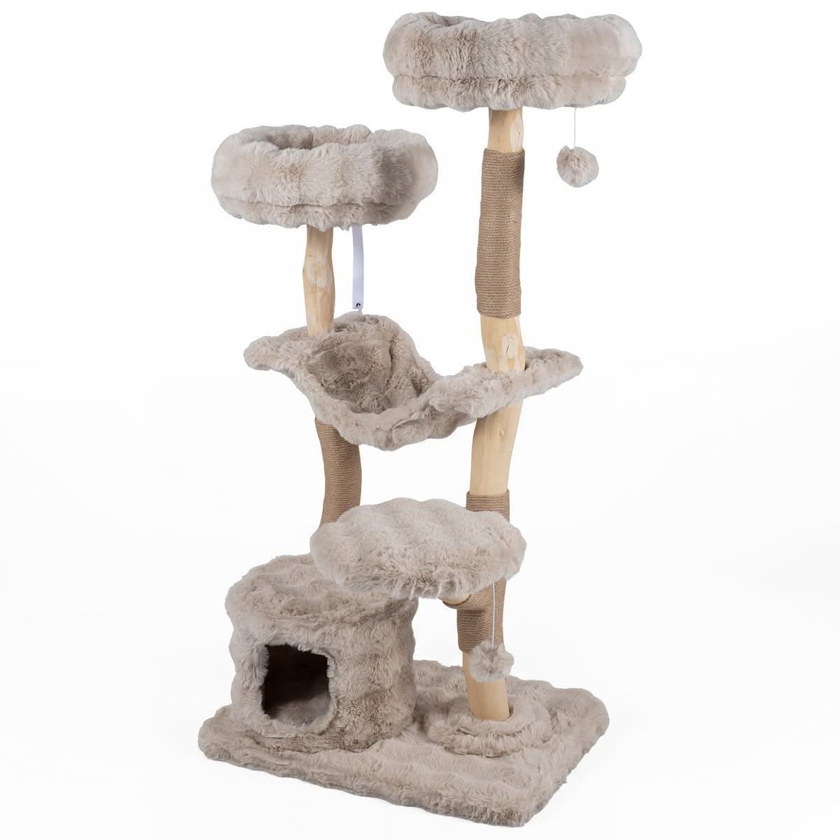 147cm Cat Tower with Cave Bed and Hammock