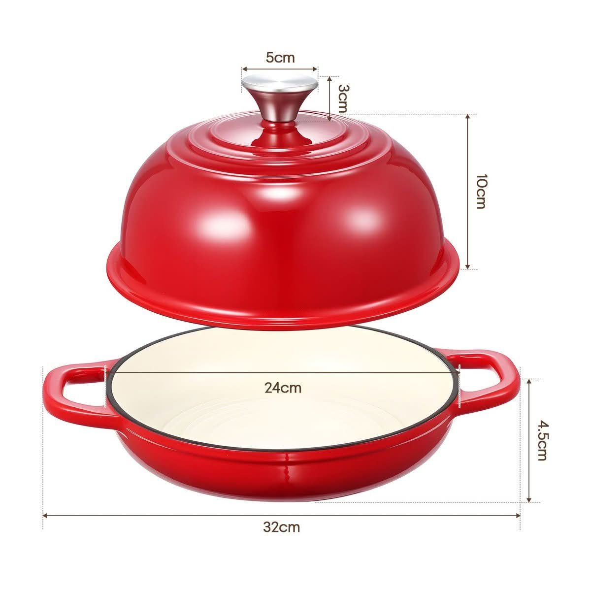 Enamelled Cast Iron Casserole 24cm