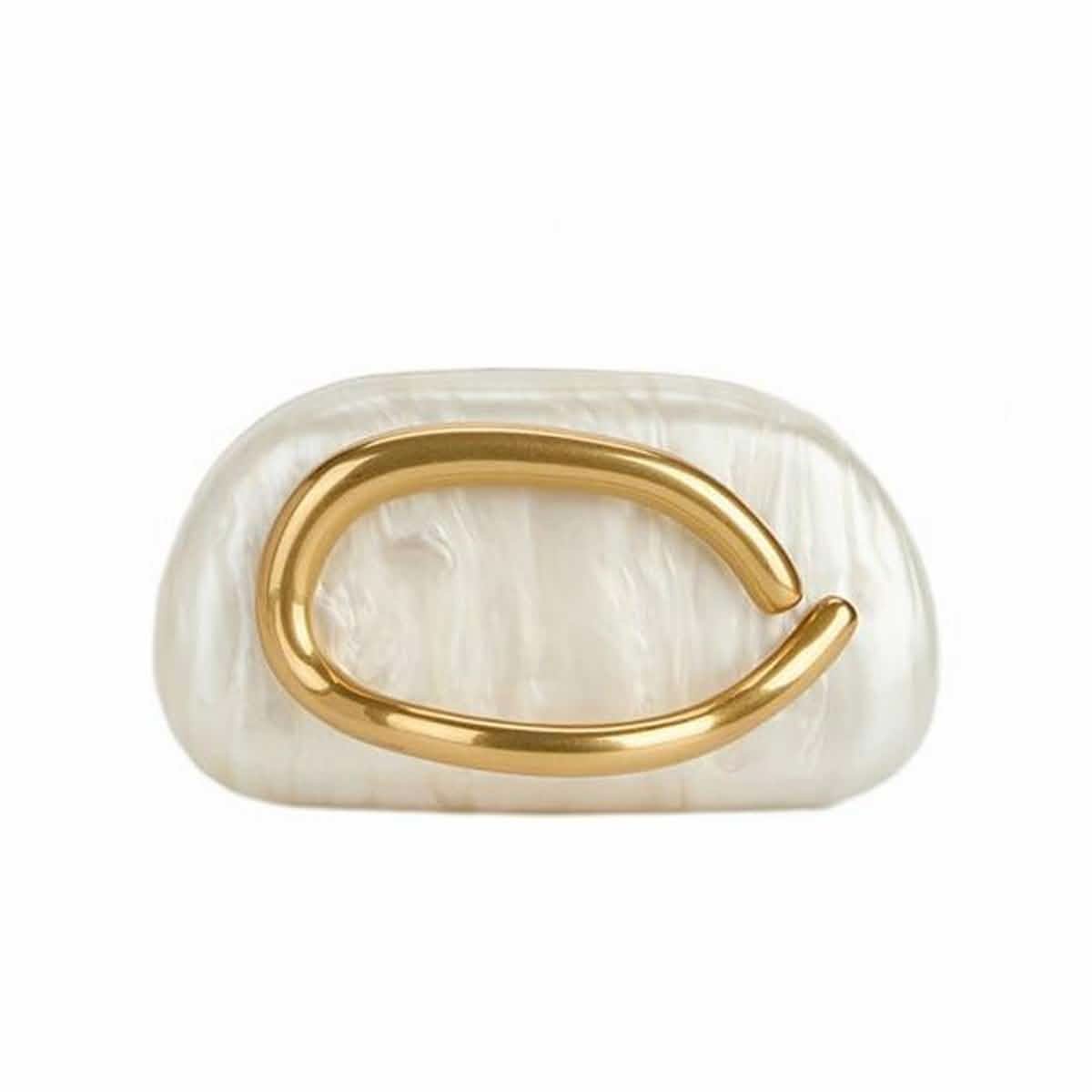 DEBIMY acrylic box clutch bag with metal top handle