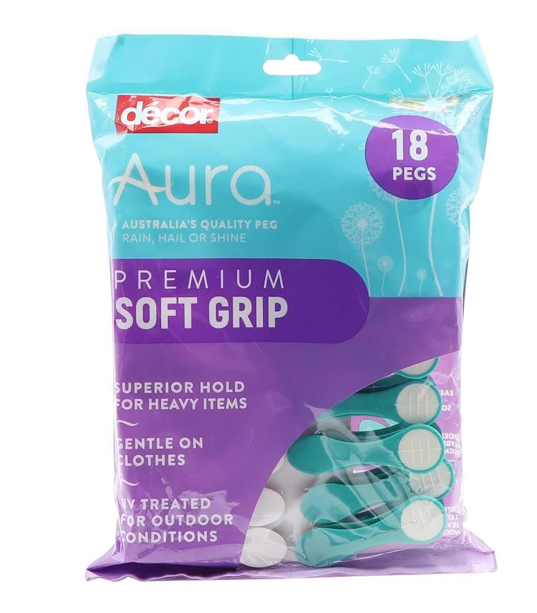 Decor Aura premium soft grip clothes pegs 18 piece