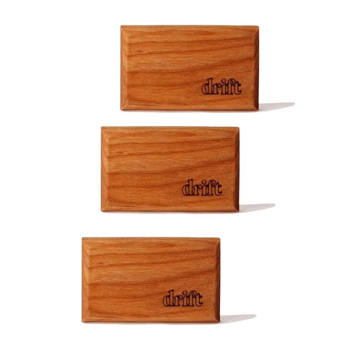 Drift wood car air freshener 3-pack with metal visor clip