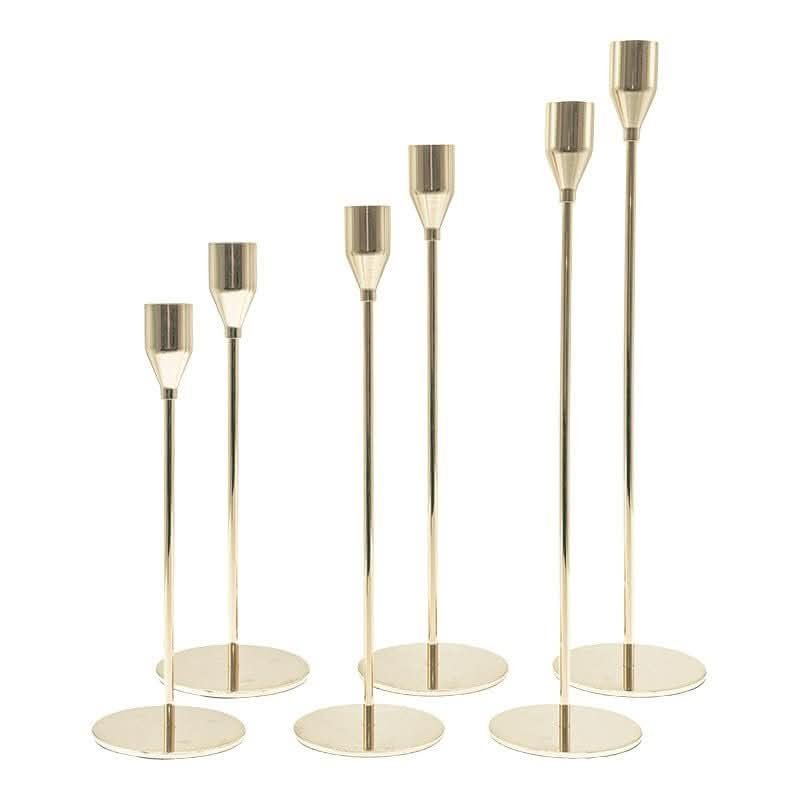 Graduated Gold Taper Candlesticks