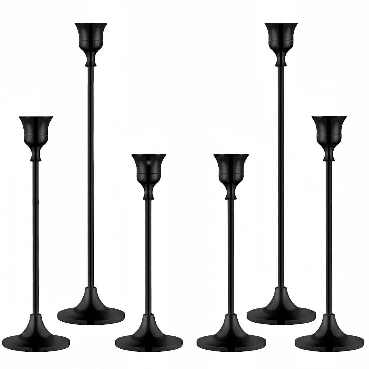 Matte Black Taper Candlestick Set
