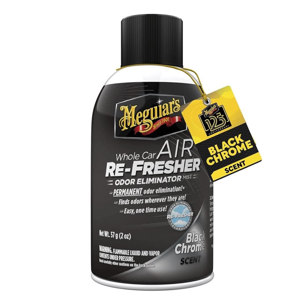 Meguiars Black Chrome aerosol car air re-fresher spray can