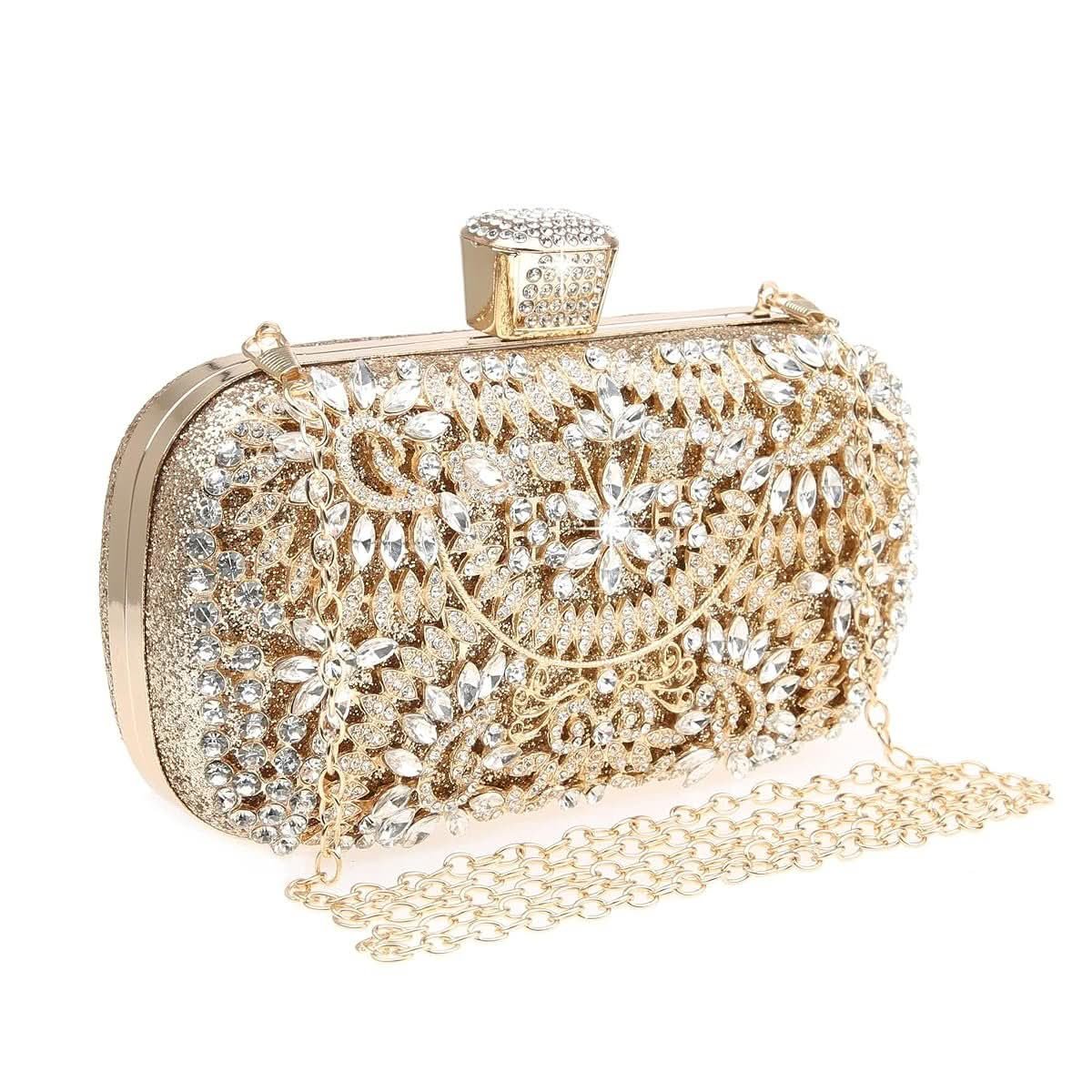 Rhinestone sparkly crystal evening clutch bag